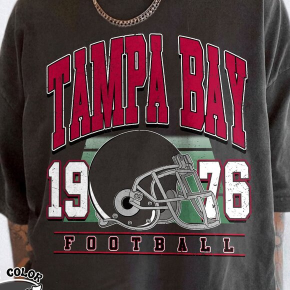 Tampa Bay Football Retro-Inspired Comfort Colors T-Shirt 166 - Picture 2 of 5